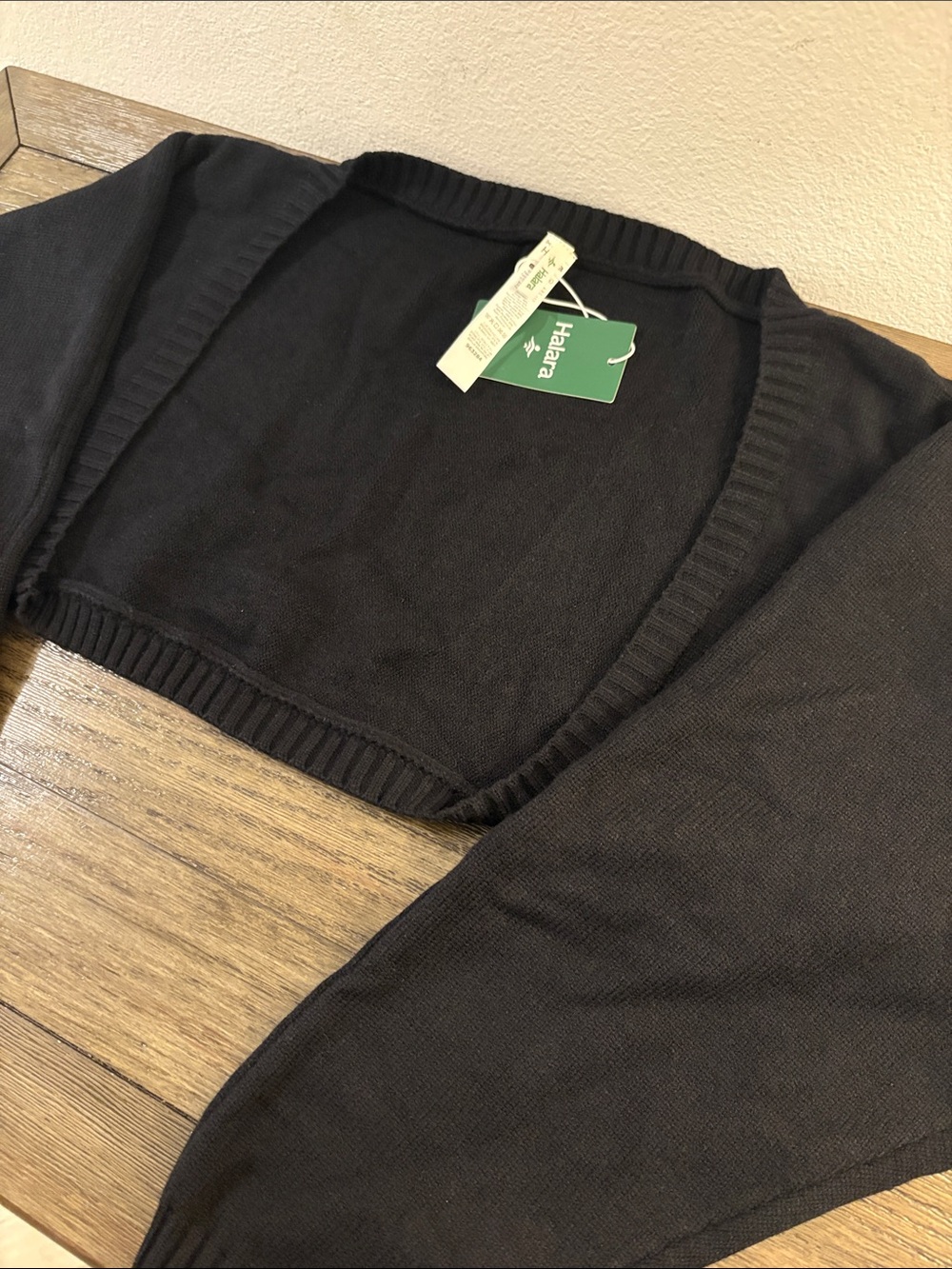 NWT [Halara] Reglan Long Sleeve Relaxed Fit Casual Sweater Shrug Black Women’s M - Picture 7 of 14